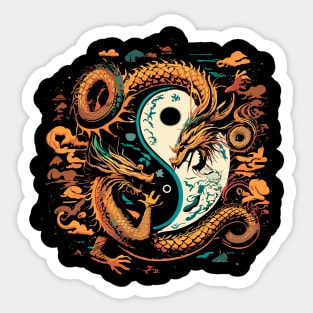 Chinese Year of the Dragon - Yin and Yang Design Sticker